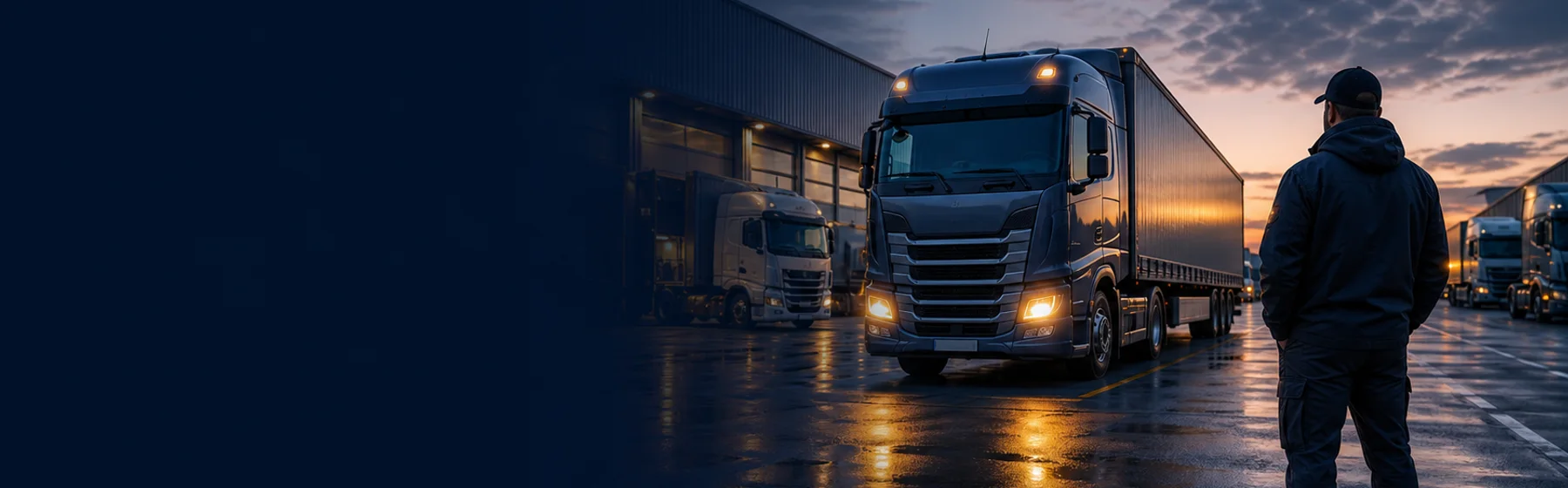 Fleet depot background for recruitment enquiry call to action